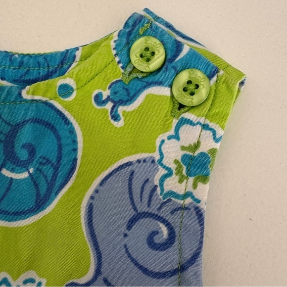 Lilly Pulitzer Dress escargot Snail Green Blue escargot - Picture 8 of 8